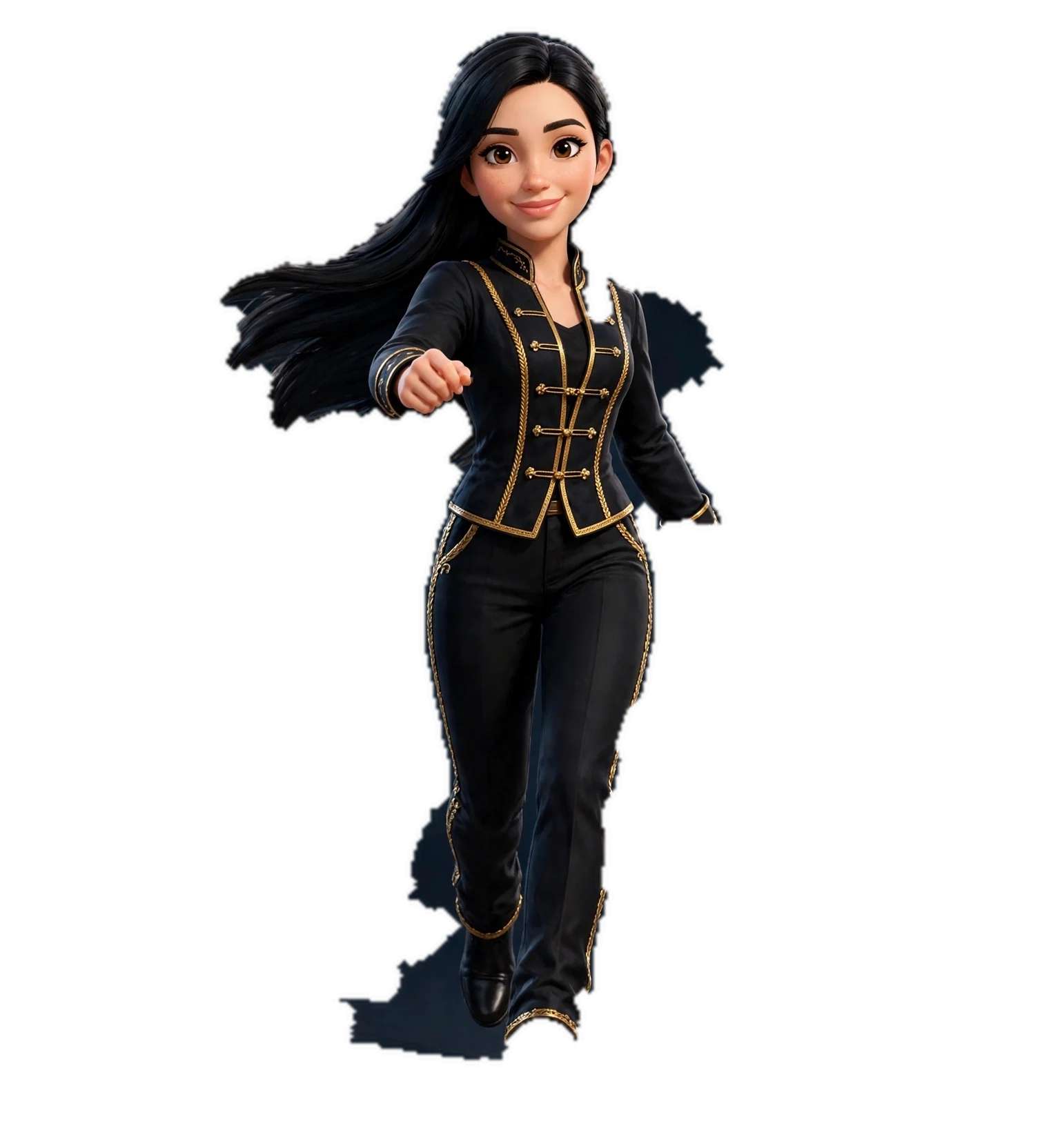 Stylized Nikki walking forward